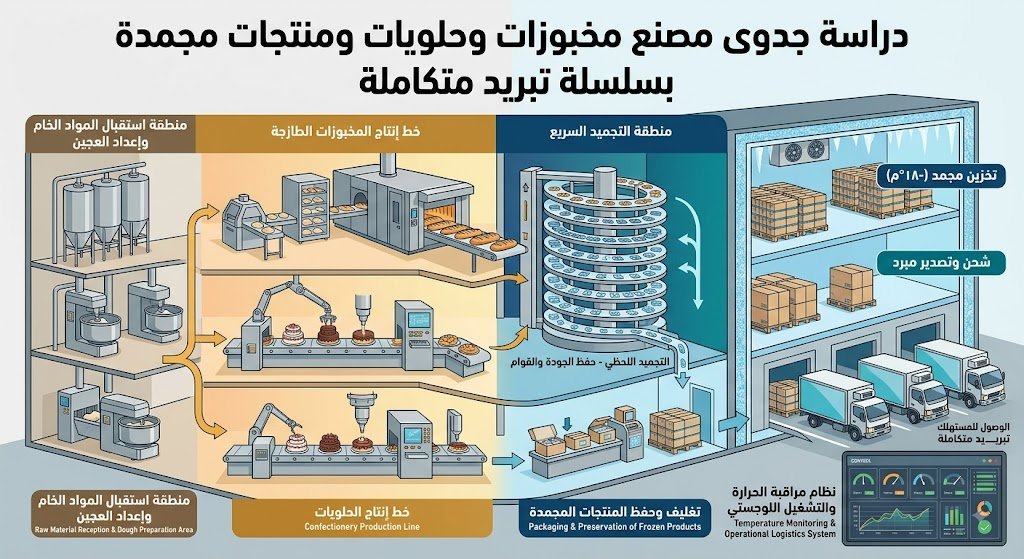 دراسة جدوى مصنع المخبوزات والحلويات والمنتجات المجمدة